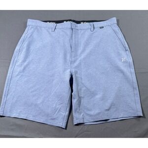 Hurley Mens Hybrid Walk Shorts Blue Heather Stretch Quick Dry Size 38